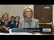 Education Secretary DeVos Testifies on President's 2021 Budget Request : CSPAN3 : February 27, 2020 10:00am-12:28pm EST