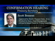 Treasury Sec. Nominee Scott Bessent Testifies at Confirmation Hearing : CSPAN3 : January 22, 2025 12:34am-3:58am EST